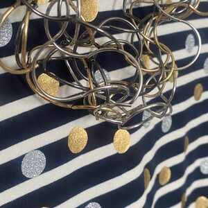 Talbots Festive Long Sleeved Tee with silver & gold- Kate Spade vibes!!